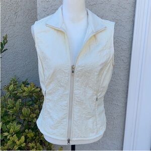 LUCY Cream Embroidered Fleece Lined Women's Vest Size M